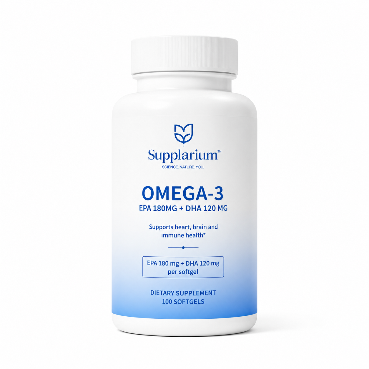 Omega-3 EPA 180mg + DHA 120mg | Heart & Brain Wellness Support - Supplarium